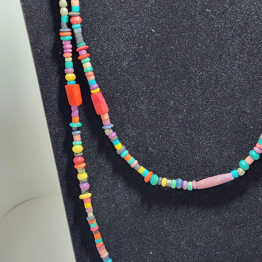 Colorful Ceramic Beaded Necklace - Picture 3 of 5
